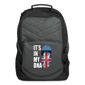 Estonian And British Mix Heritage DNA Flag - Computer Backpack - charcoal - Front