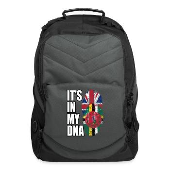 Dominican And British Mix Heritage DNA Flag - Computer Backpack - charcoal - Front
