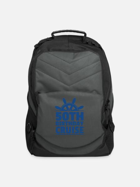 50th birthday cruise - Computer Backpack - charcoal