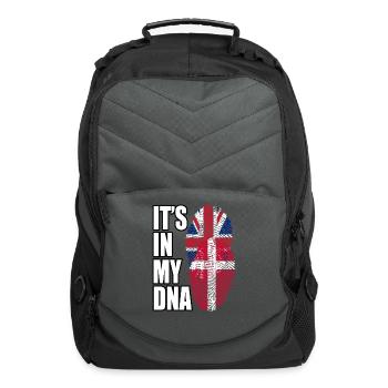 Danish And British Mix Heritage DNA Flag - Computer Backpack - charcoal - Front