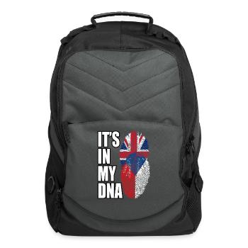 Czech And British Mix Heritage DNA Flag - Computer Backpack - charcoal - Front
