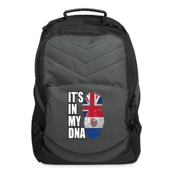 Paraguayan And British Mix Heritage DNA Flag - Computer Backpack - charcoal - Front