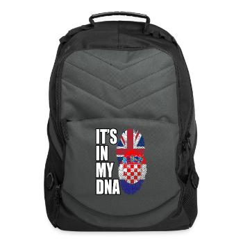 Croatian And British Mix Heritage DNA Flag - Computer Backpack - charcoal - Front