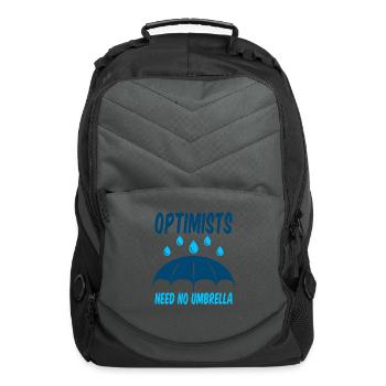 Optimists Need No Umbrella 2 - Computer Backpack - charcoal - Front