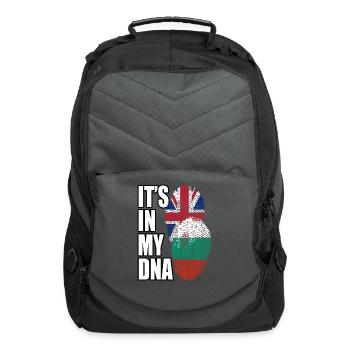 Bulgarian And British Mix Heritage DNA Flag - Computer Backpack - charcoal - Front