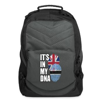 Botswana And British Mix Heritage DNA Flag - Computer Backpack - charcoal - Front