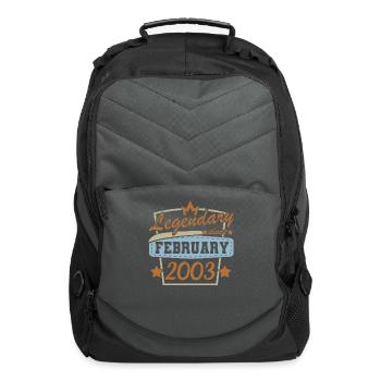 February 2003 retro - Computer Backpack - charcoal - Front