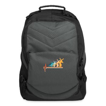 Heartbeat Christian Jesus Retro Faith Religious - Computer Backpack - charcoal - Front