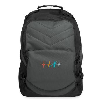 Heartbeat Christian Jesus Retro Faith Religious - Computer Backpack - charcoal - Front