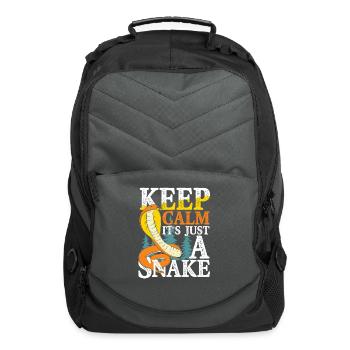 Keep Calm It's Just A Snake for Reptile Lover - Computer Backpack - charcoal - Front