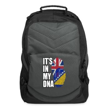 Bosnian And British Mix Heritage DNA Flag - Computer Backpack - charcoal - Front