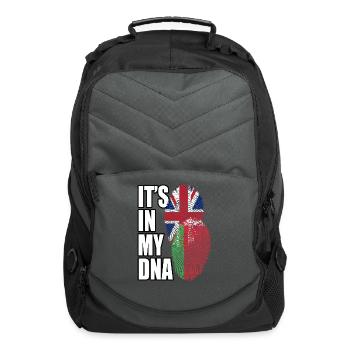 Belarusian And British Mix Heritage DNA Flag - Computer Backpack - charcoal - Front