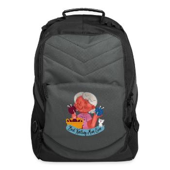 Best Knitting Mom Ever, with kitty - Computer Backpack - charcoal - Front