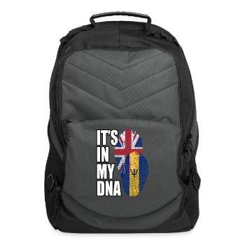 Barbadian And British Mix Heritage DNA Flag - Computer Backpack - charcoal - Front