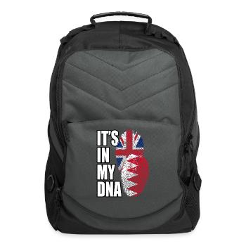 Bahraini And British Mix Heritage DNA Flag - Computer Backpack - charcoal - Front