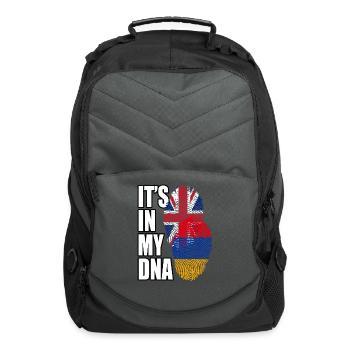 Armenian And British Mix Heritage DNA Flag - Computer Backpack - charcoal - Front