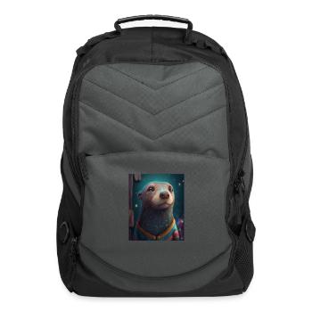Self Conscious Worried Otter Funny Sea Otter Puns - Computer Backpack - charcoal - Front