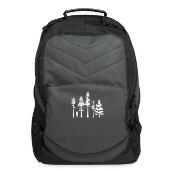 Pine Tree Hiking in White - Computer Backpack - charcoal - Front