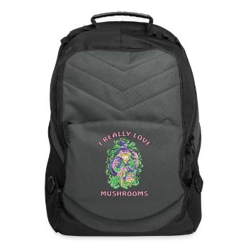Magician loves magical mushrooms - Computer Backpack - charcoal - Front