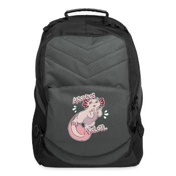 Anxious Axolotl - Computer Backpack - charcoal - Front