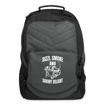Great Meat Smoking Apparel Smoke BBQ Lover - Computer Backpack - charcoal - Front