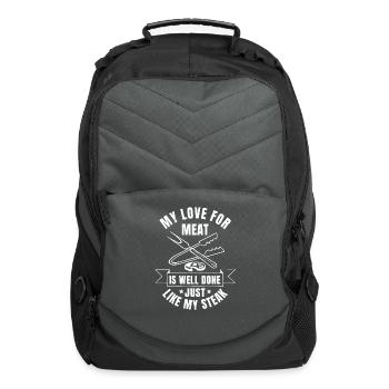 Funny BBQ Saying Steak Lover - Computer Backpack - charcoal - Front