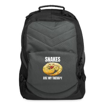 Snakes Are My Therapy Snake Owner Snake Breeder - Computer Backpack - charcoal - Front