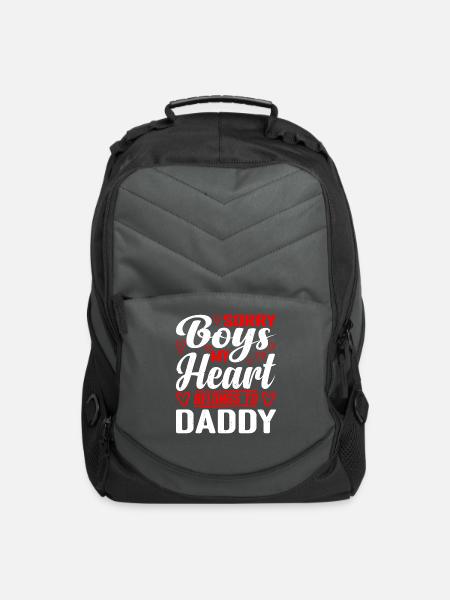 Sorry Boys My Heart Belongs To Daddy 4 - Computer Backpack - charcoal