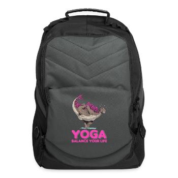 Yogi Yogini Health Meditation Outfits Girls Women - Computer Backpack - charcoal - Front