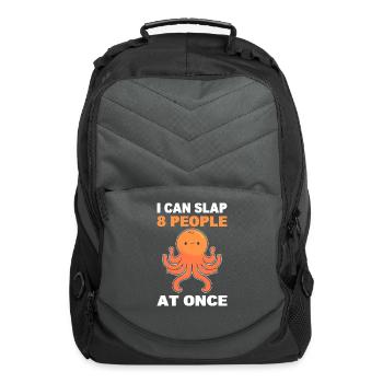 Funny Ocean Animal Fisherman - Computer Backpack - charcoal - Front