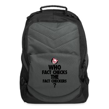 Fact Checkers Black Letters girl - Computer Backpack - charcoal - Front