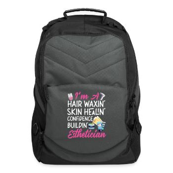 Cute Licensed Esthetician Skincare - Computer Backpack - charcoal - Front