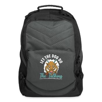 Let The Dog Do The Talking Boar Hunter Hog Hunting - Computer Backpack - charcoal - Front