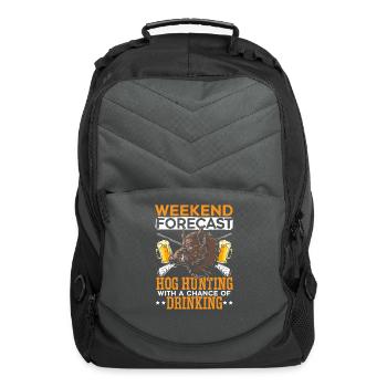 Weekend Forecast Hog Hunting With A Chance Of Drin - Computer Backpack - charcoal - Front