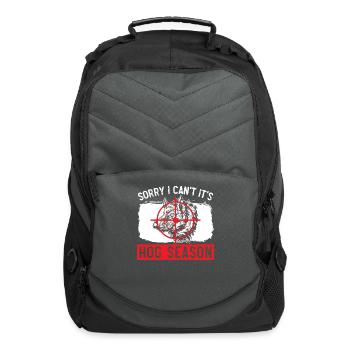 Sorry I Can't It's Hog Season Boar Hunter Hog Hunt - Computer Backpack - charcoal - Front