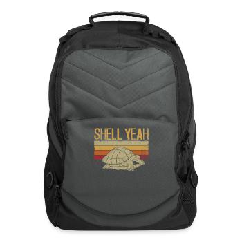 Sea Turtle Tortoise Pun Retro - Computer Backpack - charcoal - Front