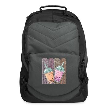 Boba Tea Design Bubbles Bubble Tea Retro Boba - Computer Backpack - charcoal - Front