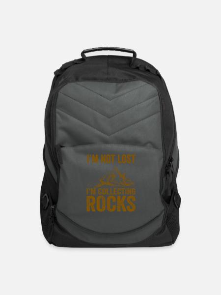 I'm Not Lost I'm Collecting Rocks Funny Geology - Computer Backpack - charcoal