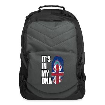 Guam And British Mix Heritage DNA Flag - Computer Backpack - charcoal - Front