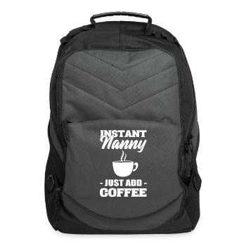 Nanny Humor Coffee Addict - Computer Backpack - charcoal - Front