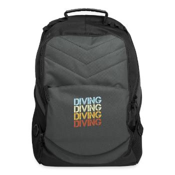 Retro Diving Typography - Computer Backpack - charcoal - Front