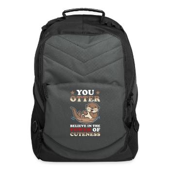 Otter Lover Pun Funny - Computer Backpack - charcoal - Front