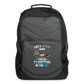 Sea Otter Lover Pun Funny - Computer Backpack - charcoal - Front
