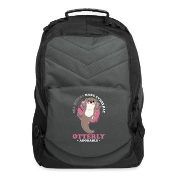 Sea Otter Lover Pun Funny - Computer Backpack - charcoal - Front