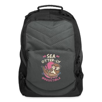 Sea Otter Lover Pun Funny - Computer Backpack - charcoal - Front