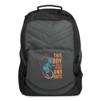 Rat This Boy Runs On Jesus And Rats - Computer Backpack - charcoal - Front