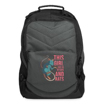Rat This Girl Runs On Jesus And Rats - Computer Backpack - charcoal - Front