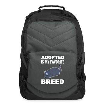 Adopted Is My Favorite Breed Animal Rescuer - Computer Backpack - charcoal - Front