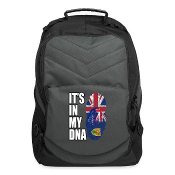 Turks Caicos And British Mix Heritage DNA Flag - Computer Backpack - charcoal - Front