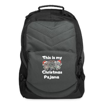 Mouse Christmas Pajamas - Computer Backpack - charcoal - Front